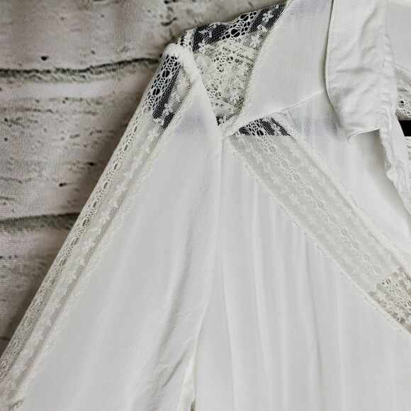 Free People Wild Wind white lace blouse small - Picture 6 of 10